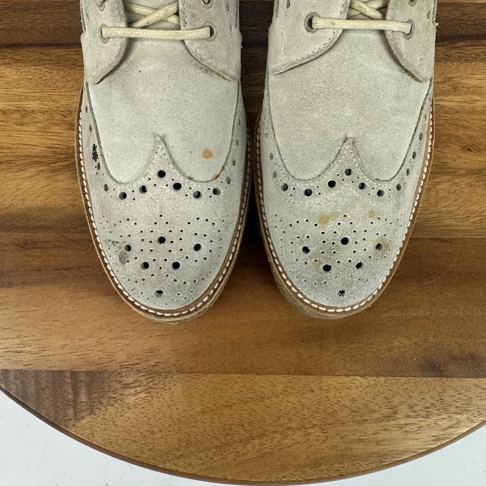 Womens Church's‎ Keely Taupe Suede Platform Wingtip Eyelet Oxfords Size EU 37